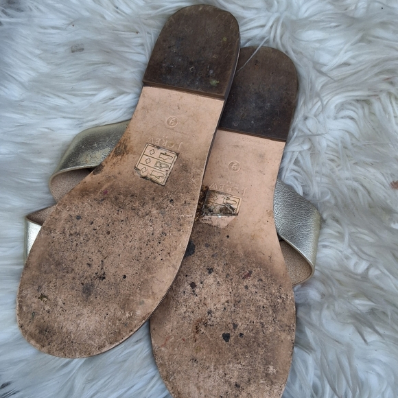 J. Crew golden criss cross flat sandals 9 - Picture 3 of 5